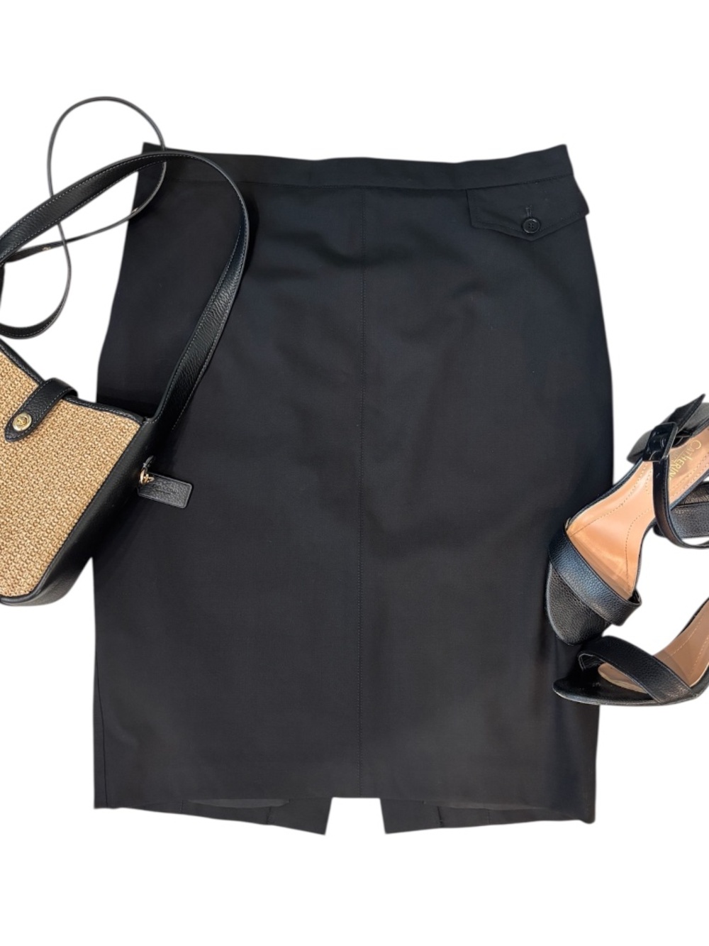 BCBGMaxAzria Wool Pencil Skirt - Black Size 8